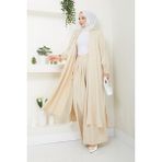 Kaes Giyim Kadın Uzun Ikili Tesettür Tunik Takım - Taş - 2XL
