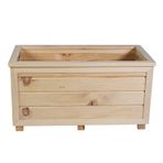 Kaf Ahşap Dekoratif Ahşap Saksı - Uzun - Naturel