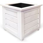 Kaf Ahşap Saksı - 36cmx36cmxh39cm - Beyaz