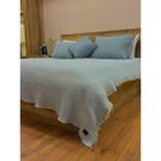 Kaf Kumaş Bebe Mavi 4 Katlı Çift Taraflı Çift Kişilik Müslin Battaniye Pamuk 230 x 240 cm - Açık Mavi - 230 x 240 cm