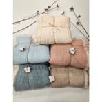 Kaf Kumaş Çift Taraflı 7 Katlı Müslin Bebek Battaniye 110x110 cm | Renk: Açık Somon - Ekru - 110 x 110 cm - Ekru - Krem