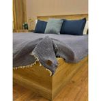 Kaf Kumaş Denim Mavi 4 Katlı Çift Taraflı Çift Kişilik Müslin Battaniye Pamuk 230 x 240 cm - Koyu Mavi - 230 x 240 cm
