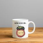Kafam Kazan Gibi Baskılı-Hediyelik Seramik Kupa Bardak - 001 - Beyaz - 300 ml