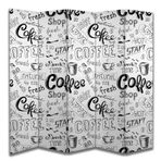 Kafe Temalı Özel Tasarım Paravan Room Divider 180 x 200 cm