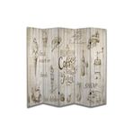 Kafe Temalı Özel Tasarım Paravan Room Divider PRV1218, 180 x 180