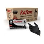 Kafem Çok Amaçlı Siyah Nitril Eldiven (L) 100 Lü X 20 Paket (Koli)