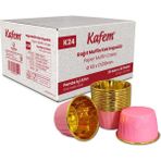 Kafem Muffin Kek Kapsülü Pembe-Altın 25'li x 60 Paket (Koli)