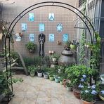 Kafes Bahçe Kemeri, Düğün Metal Pergola, Tırmanma Bitkileri, Asma, Dekorasyon, Hava Koşullarına Dayanıklı Dış Mekan Bahçe Örgüsü (Siyah, 120 x 220 cm)