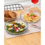 Kafes El Yapimi Büyük Boy Cam Salata Meyve Çerez Makarna Sunum Kasesi Seffaf 23 cm - Şeffaf
