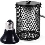 Kafes Stili ile 50W Kaplama Yılan Kertenkele Kızılötesi Seramik Isıtıcı Sıcaklık Işınlı Reptil Lambası Reptil Işığı Tutma Lambası ile Kaplama Kaplama Lamba Için Turtle E27 Pet Isıtma Lambası (Yurt Dışından)