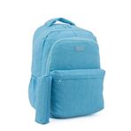 Kaff 01102-SET Turkuaz Krinkıl Kalemlikli Su Geçirmez Çok Gözlü Unisex Sırt Okul Çantası