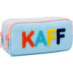 Kaff 01108 Mavi Renk Pembe Fermuarlı Su Geçirmez Bondit Kumaş Peluş Baskılı Çift Gözlü Kalemlik