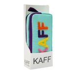Kaff 01108 Mint Yeşil Renk Mor Fermuarlı Su Geçirmez Bondit Kumaş Peluş Baskılı Çift Gözlü Kalemlik
