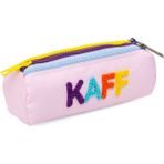 Kaff 01109 Pembe Üç Gözlü Renkli Fermuar Su Geçirmez Bondit Kumaş Peluş Baskılı Kalem Kutusu Kalemlik