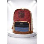 Kaff Fermuarlı Ön Cepli Design Salaş Unisex Vintage Kanvas Sırt Çantası -Moonvntg - Bordo