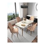Kaffahome Fixed Efes 70x110 cm Mutfak Masası ve 4 Adet Cappucino Sandalye Takımı