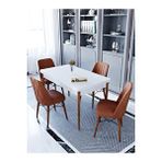 Kaffahome Maxi Aytaşı 70x110 cm Mutfak Masası ve 4 Adet Kiremit Sandalye Takımı
