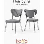 Kaffahome Nais Serisi Nikelaj Kaplama Mutfak Sandalyesi, Yemek, Bahçe, Kafe, Modern Sandalye 1 Adet - Gri