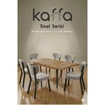 Kaffahome Sisal Atlantik 6 Kişilik Açılır Masa Sandalye Takımı Mutfak Masası Takımı 6 Adet Gri Sandalye