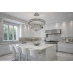 Kafkas 45X30 Daire 2 Katlı Gümüş Seker Toplu Kristal Avize