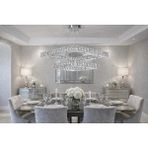 Kafkas 75X50 Baklava Model Gümüş 2katlı Modern Kristal Avize