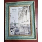 Kafkas Style Rustik Fotoğraf Çerçevesi, Yeşil-Altın, 13x18 cm, Vintage Dekoratif Masaüstü Çerçevesi