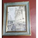 Kafkas Style Zarif Fotoğraf Çerçevesi, Mavi ve Altın Rengi, 13x18 cm, Vintage Tasarım