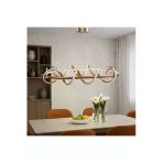 Kafkas Wave Bronz Tarçın Modern Led Sarkıt Avize Yemek Masası Tasarım
