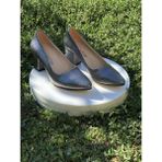 Kafkaslar 5 cm Kalın Topuklu Orta Boy Stiletto Bayan Ayakkabı - Platinum Silver