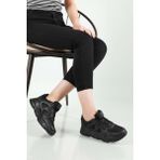 KAFKASLAR AYAKKABI Ortopedik Kalın Taban Düz Renk Bayan Sneakers Spor Ayakkabı - 010-Siyah