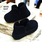 KAFKASLAR AYAKKABI Ug Model Kısa Boy Dikişli Taban Tüylü Bayan Bot Bootie - 0 - Siyah