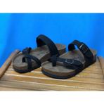 Kafkaslar Baş Parmak Geçmeli Tam Ortopedik Birkenstock Model Bay Bayan Parmakarası Terlik - Siyah