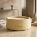 Kafna Beyaz Sabun Kokulu | Büyük Boy Dekoratif Beton Mum - %100 Soya Wax | Sarı