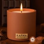 Kafna Çikolata Kokulu Kahverengi Beton Mum – %100 Soya Wax, El Yapımı, Doğal Vegan Mum - 1 Adet