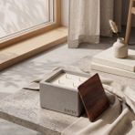 Kafna Sedir Ağacı Kokulu | Büyük Boy Dekoratif Beton Mum - %100 Soya Wax | Beton Rengi - Gri