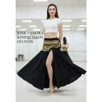 Kaftan Collection Oryantal Dansöz Eteği ve Kadife Şakira Kemeri - Siyah - Standart