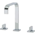 Kagera Krom 3 Delikli Lavabo Bataryası, Çift Kulp, Pirinç Gövde, G1/2 Uyumlu - Gümüş