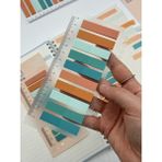 Kağıt Gemi 10 Renkli Cetvelli Turuncu ve Turkuaz Tonları Indeks Sticker/index/postit/post-It/kitap Ayracı/not Kağıdı
