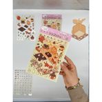 Kağıt Gemi Dıy Tavşan Pastanesi Tasarlama 2 Yaprak 122 Adet 3D Diorama Izometrik Sticker Seti/etiket/çıkartma