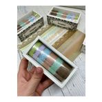 Kağıt Gemi Dükkan Floaty Lace Dantel Temalı Kahverengi Ve Yeşil 6'lı Washi Bant Set (6*2m)/Masking Tape/Desenli Bant