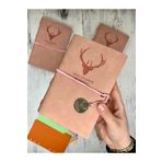 Kağıt Gemi Dükkan Keep On Going Binderli Deri Kapak Depolama Dosyalı Pembe Renk Özel Tasarım Ajanda/Notebook/Klasörlü