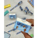 Kağıt Gemi Dükkan Lovely Cartoon Mavi 4'lü Washi Bant Set (4*2m)/Masking Tape/Washi Tape/Desenli Bant/Bullet Journal/Scrapbook