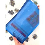 Kağıt Gemi Dükkan Mavi Yarı Şeffaf Orta Boy Çift Bölme Fermuarlı Organizer Dosya Çantası (29*19CM)/TOPARLAYICI - 0 - --