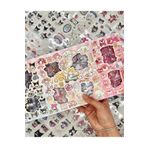 Kağıt Gemi Dükkan Sanrio Kuromi My Melody Cinnamoroll Cute Bear Desenli 8 Bölümlü 400 Yaprak Şeffaf Pet Sticker/Etiket/Çıkartma Seti Renkli 1512S723