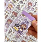 Kağıt Gemi Dükkan Sevimli Kız Mor Renk 50 Yaprak Mini Defter Sticker/Etiket/Çıkartma/ Bullet Journal / Defter Süsleme