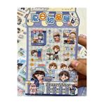 Kağıt Gemi Dükkan Sevimli Tatlı Dükkanı Şeffaf Mavi 6 Yaprak 60 Adet Sticker Set/Etiket/Çıkartma/Bullet Journal