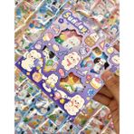 Kağıt Gemi Dükkan Sunday Tavşan 4 Bölümlü 100 Yaprak 500 Adet Mor Mini Kutu Sticker Seti/ Etiket/ Çıkartma/ Bullet Journal