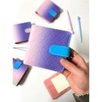 Kağıt Gemi Mini Boy Mor Pembe Tonlarda Mıknatıslı Pu Deri Kapaklı 80 Yaprak Sürdürülebilir Ajanda/planner/binder Defter(Çizgili, Değiştirilebilir Sayfa)