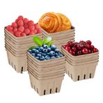 Kağıt Hamuru Fiber Berry Sepeti, Çilek Sepetleri, 30 Adet Selüloz Elyaf Yeniden Kullanılabilir Sepet | için İstiflenebilir Berry Sepetleri Karton Meyve Kutuları Malzemeleri