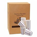 Kağıt Karton Bardak Tek Kullanımlık Çay Kahve Bardağı - 7 Oz - 3000 Adet / Koli Beyaz